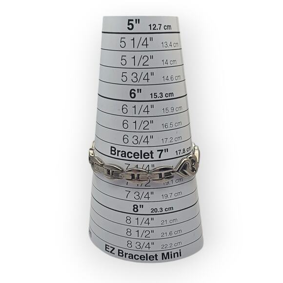 Guess Silver Rhinestone Heart Link Pink Dial Bracelet Watch - Picture 8 of 8